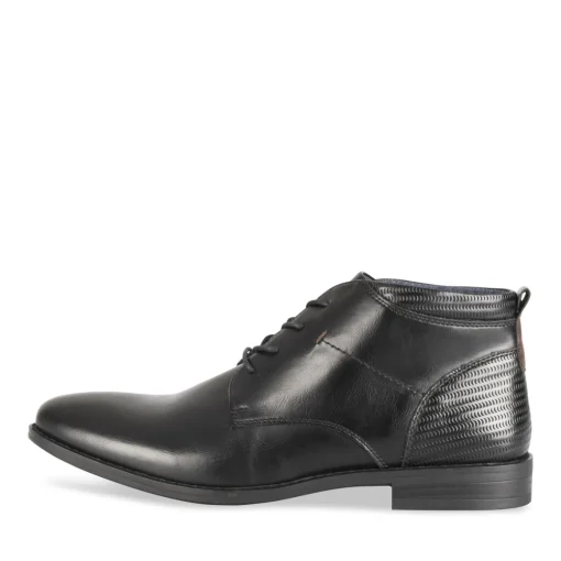 Bottines NOIR Homme Motif Uni Lacets
