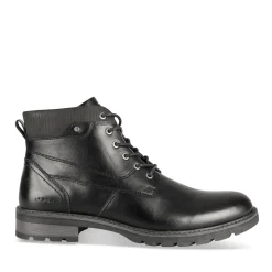 Bottines NOIR Homme Motif Uni Lacets