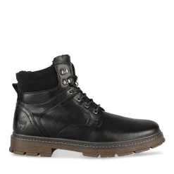 Bottines NOIR Homme Motif Uni Lacets