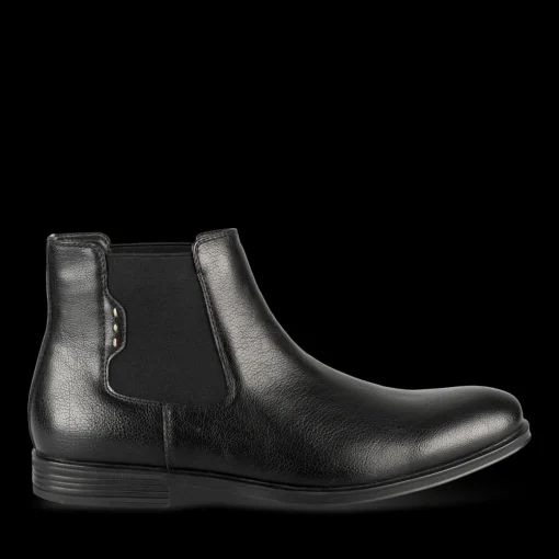 Bottines NOIR Homme Motif Uni Elastique