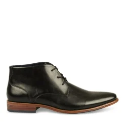 Bottines NOIR Homme Motif Uni Lacets