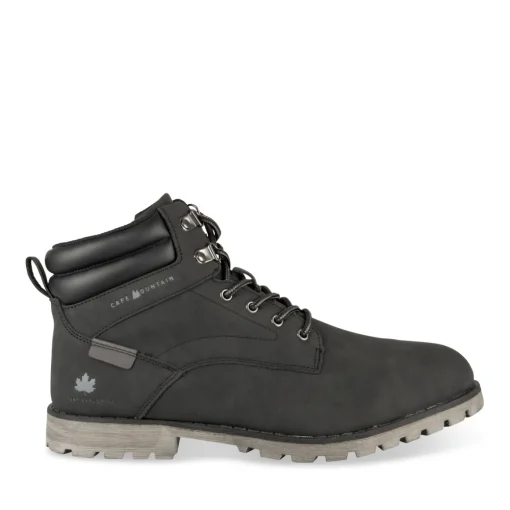 Bottines NOIR Homme Motif Uni Lacets