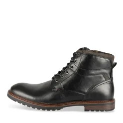Bottines NOIR Homme Motif Uni Lacets