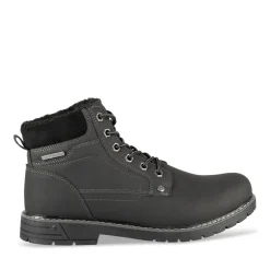 Bottines NOIR Homme Motif Uni Lacets