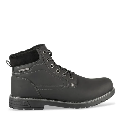 Bottines NOIR Homme Motif Uni Lacets