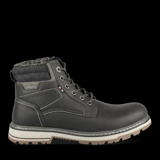 Bottines NOIR Homme Motif Uni Lacets