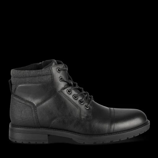 Bottines NOIR Homme Motif Uni Lacets