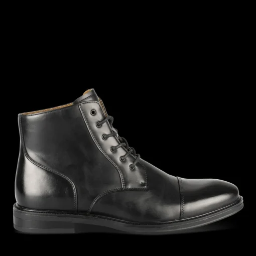 Bottines NOIR Homme Motif Uni Lacets