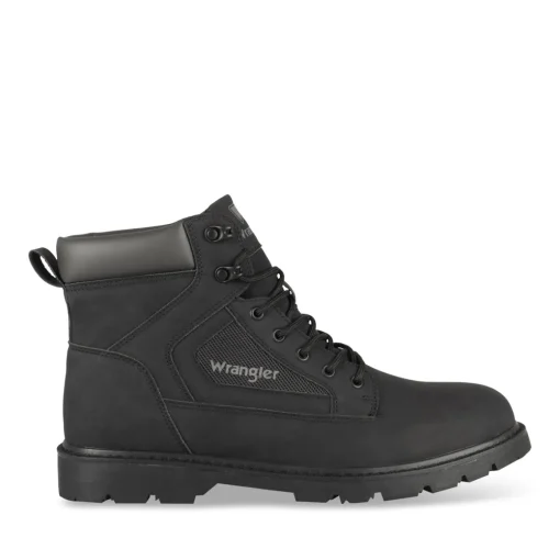 Bottines NOIR Homme Motif Uni Lacets