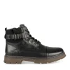Bottines NOIR Homme Motif Uni Lacets