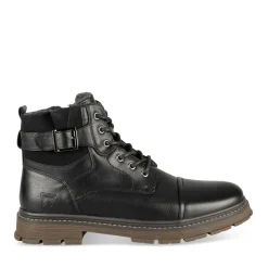 Bottines NOIR Homme Motif Uni Lacets