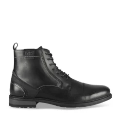 Bottines NOIR Homme Motif Uni Lacets