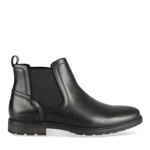 Bottines NOIR Homme Motif Uni Elastique