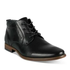 Bottines NOIR Homme Motif Uni Lacets