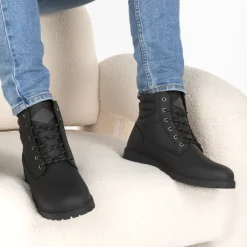 Bottines NOIR Homme Motif Uni Lacets