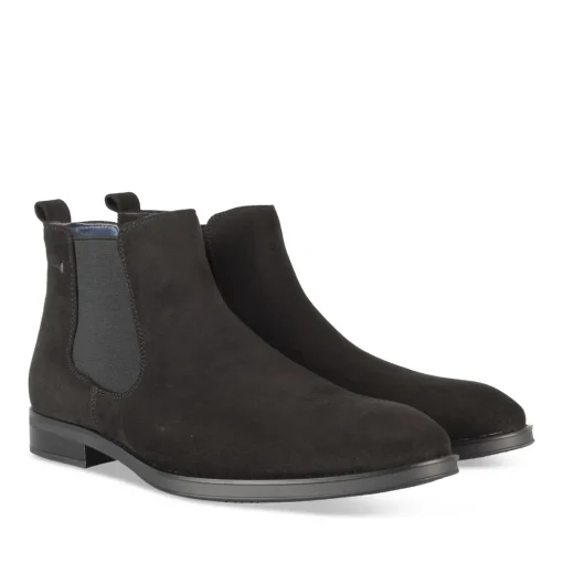 Bottines NOIR Homme Motif Uni Elastique