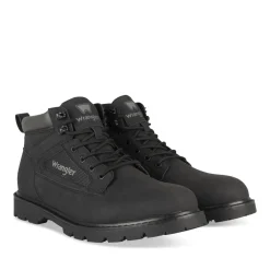 Bottines NOIR Homme Motif Uni Lacets