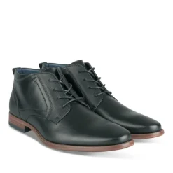 Bottines NOIR Homme Motif Uni Lacets