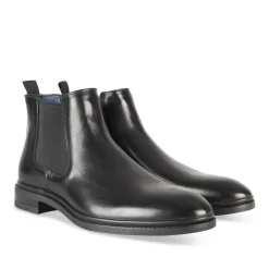 Bottines NOIR Homme Motif Uni Elastique