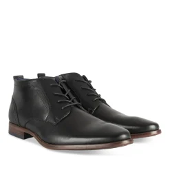 Bottines NOIR Homme Motif Uni Lacets