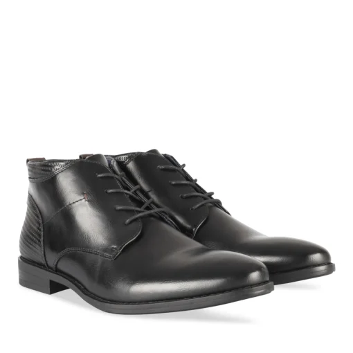 Bottines NOIR Homme Motif Uni Lacets