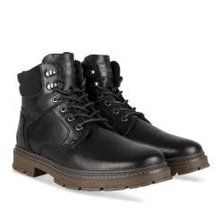 Bottines NOIR Homme Motif Uni Lacets