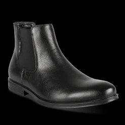 Bottines NOIR Homme Motif Uni Elastique