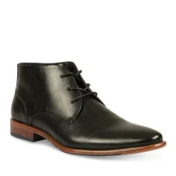 Bottines NOIR Homme Motif Uni Lacets