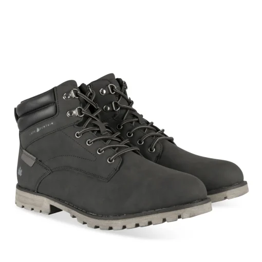 Bottines NOIR Homme Motif Uni Lacets