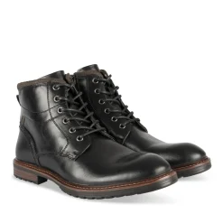 Bottines NOIR Homme Motif Uni Lacets