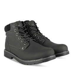 Bottines NOIR Homme Motif Uni Lacets