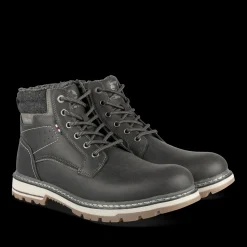 Bottines NOIR Homme Motif Uni Lacets