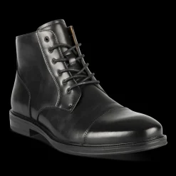 Bottines NOIR Homme Motif Uni Lacets
