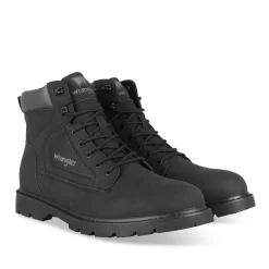 Bottines NOIR Homme Motif Uni Lacets