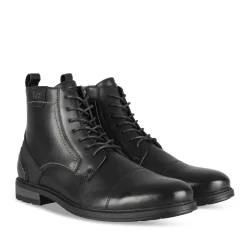 Bottines NOIR Homme Motif Uni Lacets