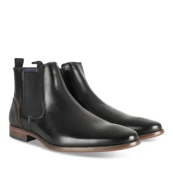 Bottines NOIR Homme Motif Uni Elastique