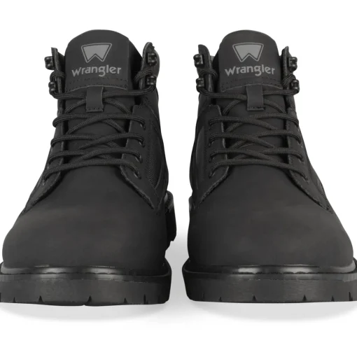 Bottines NOIR Homme Motif Uni Lacets