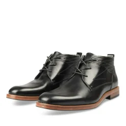 Bottines NOIR Homme Motif Uni Lacets