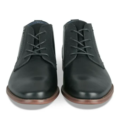 Bottines NOIR Homme Motif Uni Lacets