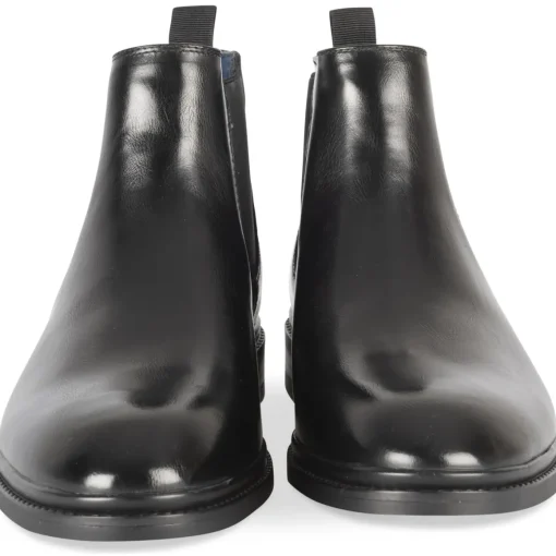 Bottines NOIR Homme Motif Uni Elastique