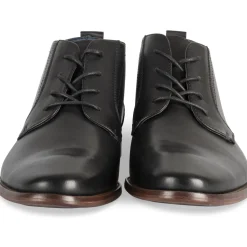 Bottines NOIR Homme Motif Uni Lacets