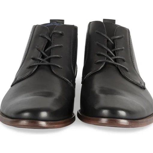 Bottines NOIR Homme Motif Uni Lacets