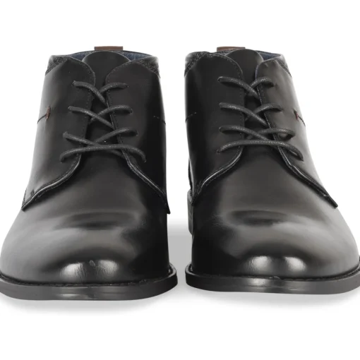 Bottines NOIR Homme Motif Uni Lacets