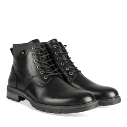 Bottines NOIR Homme Motif Uni Lacets
