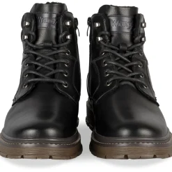 Bottines NOIR Homme Motif Uni Lacets