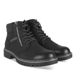 Bottines NOIR Homme Motif Uni A Enfiler