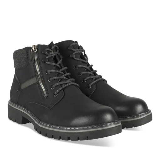 Bottines NOIR Homme Motif Uni A Enfiler