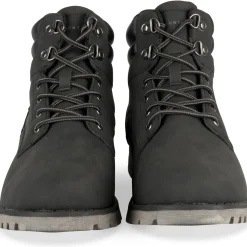 Bottines NOIR Homme Motif Uni Lacets