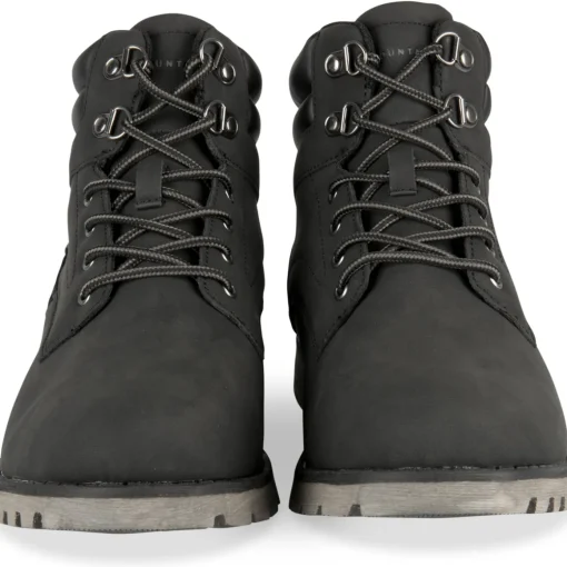 Bottines NOIR Homme Motif Uni Lacets