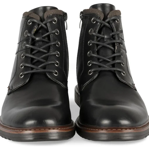 Bottines NOIR Homme Motif Uni Lacets